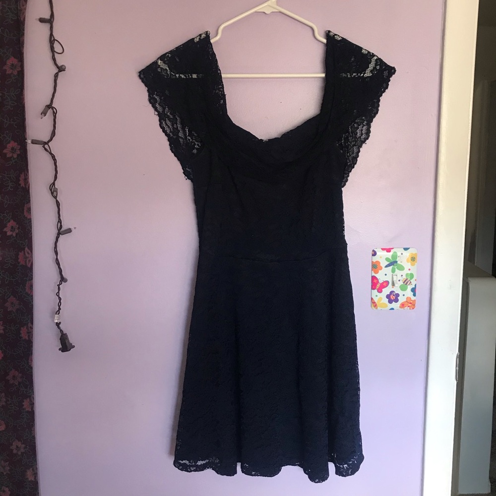 Lace off the shoulder dress